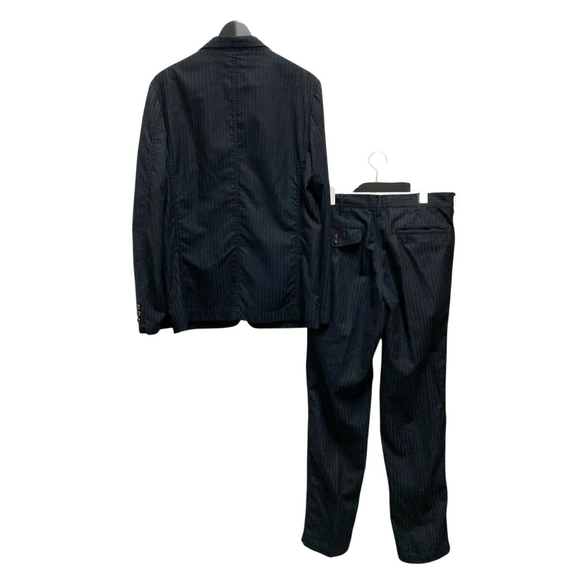 【中古】COMME des GARCONS HOMME　セットアップスーツ HB J034／HB P024 ネイビー×ブラック サイズ：S/S 【210725】（コムデギャルソンオム）