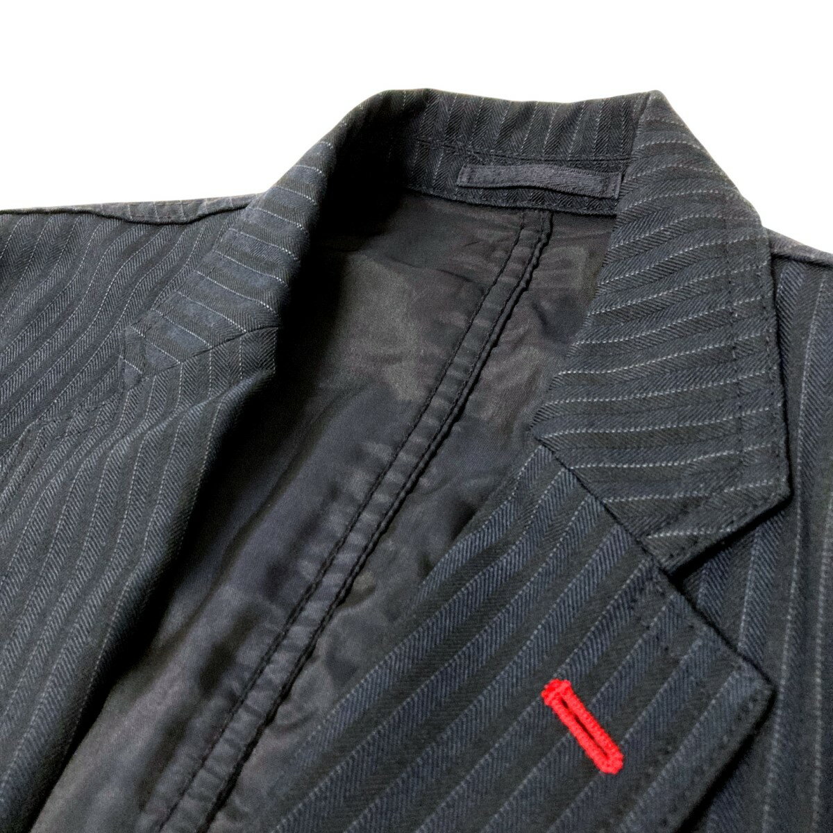 【中古】COMME des GARCONS HOMME　セットアップスーツ HB J034／HB P024 ネイビー×ブラック サイズ：S/S 【210725】（コムデギャルソンオム）