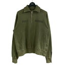 【中古】HUMAN MADE ハーフジップスウェット 黄緑 サイズ:M 【210725】(ヒューマンメイド)