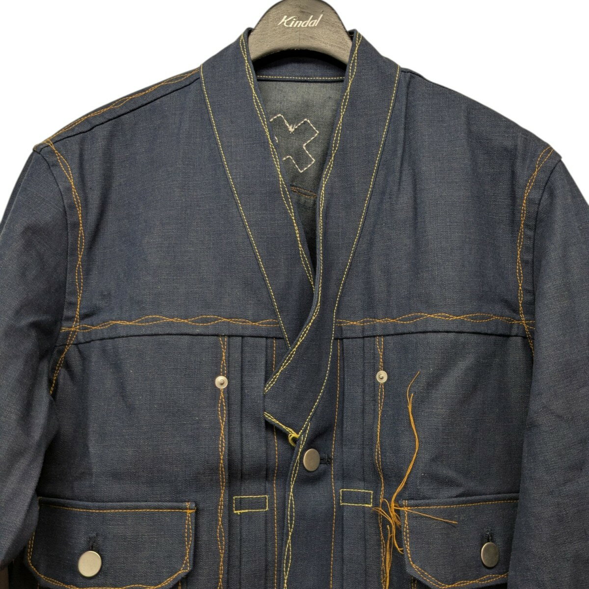 【中古】LQUARTET24SS Japanese Neck 2nd Jacket ジャパニーズネックジャケット LQ24SS-LJ-004-1 インディゴ サイズ：L【価格見直し】