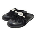 【中古】BENCH BENSAN-F SUEDE FRINGE CONCHO フリンジ コンチョ サンダル ブラック サイズ:LL 【210725】(ベンチ)