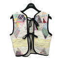 【中古】CARLEEN パッチワークベスト ホワイト×マルチカラー サイズ:XS 【230725】(カーリーン)