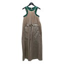 【中古】sacai Silk Satin Mix Dress シルクサテンミックスドレス 22-06114 ベージュ×グリーン サイズ:1 【240725】(サカイ)