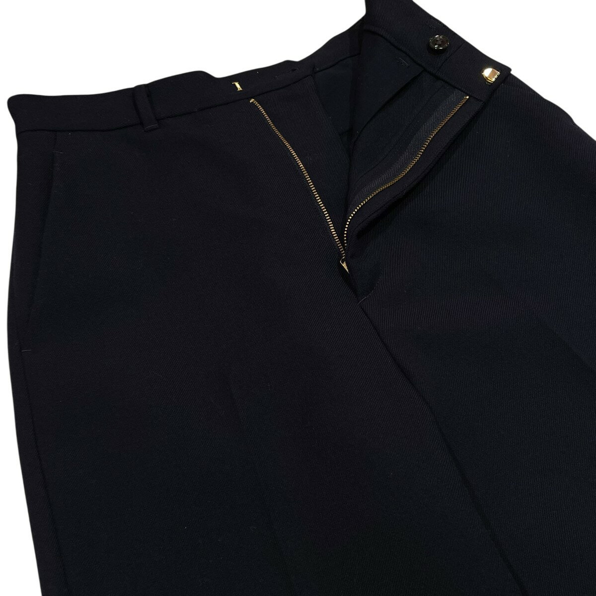 【中古】6(ROKU) BEAUTY＆YOUTH　ワイドウールスラックス 8614 202 0321 ネイビー サイズ：34 【250725】（ロクビューティアンドユース）