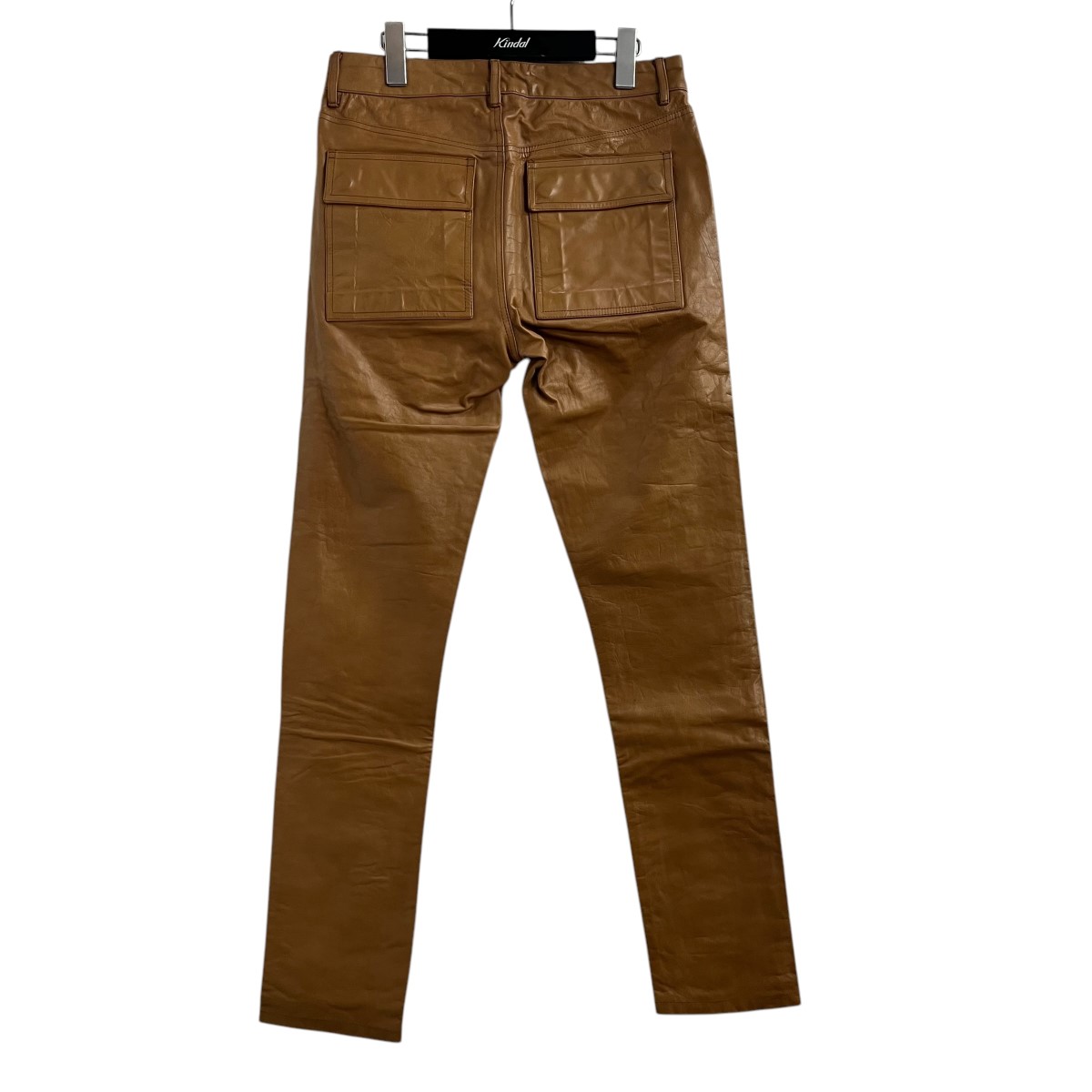【中古】RICK OWENSタイロンレザースキニーパンツ RU02A5393-LGW ハニー サイズ：46【価格見直し】
