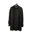 【中古】Yohji Yamamoto pour homme 25SS 3枚衿ローンB ロングシャツ HP-B14-200 ブラック サイズ:2 【270725】(ヨウジヤマモトプールオム)