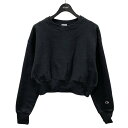 【中古】Champion クルーネックショート丈スウェットトレーナー 11.5oz CREW NECK SWEAT SHIRT REVERSE WEAVE リバースウィーブ CWSY003 ブラック サイズ:M 【280725】(チャンピオン)