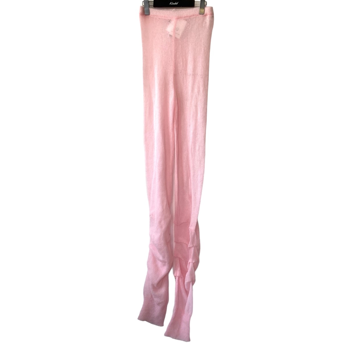 【中古】NICCOLO PASQUALETTI23AW シャーリング ニット パンツ ピンク サイズ:Free【価格見直し】