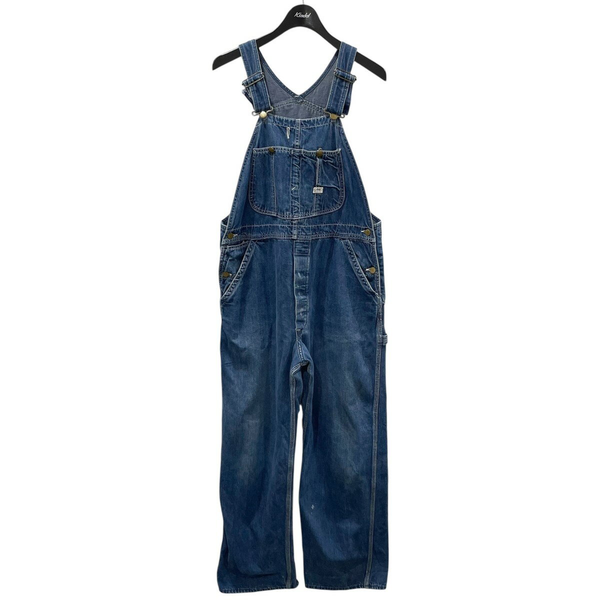 【中古】LEE 70s デニムオーバーオール USA製 JELT DENIM ジェルトデニム インディゴ サイズ:不明 【300725】(リー)