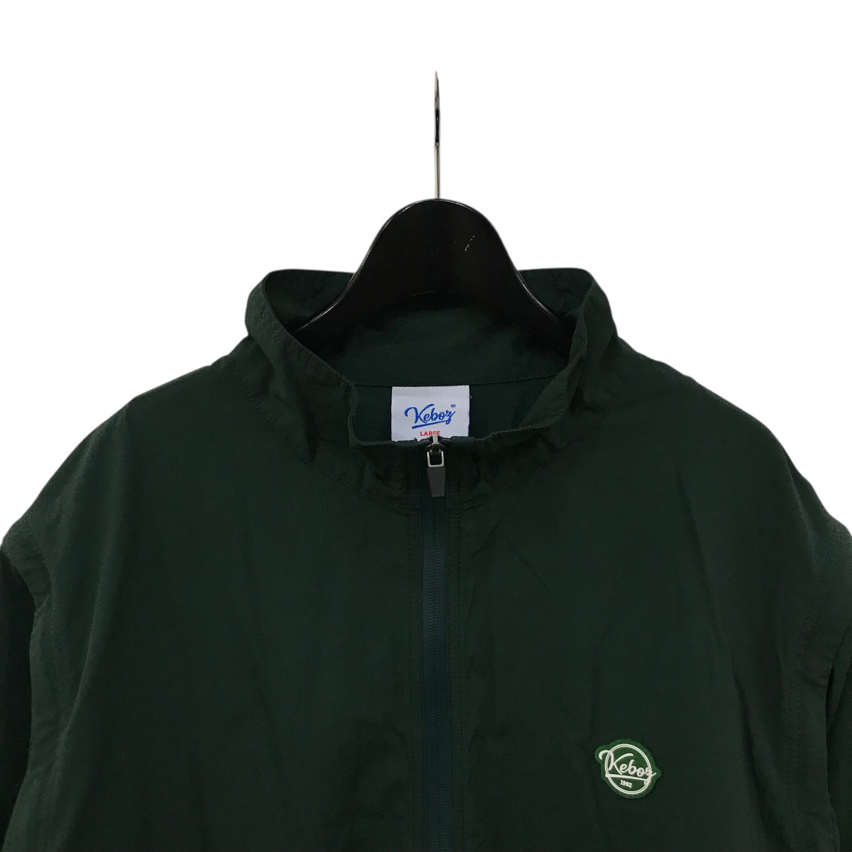【中古】KEBOZナイロンハーフジップジャケット ダークグリーン サイズ：L【価格見直し】