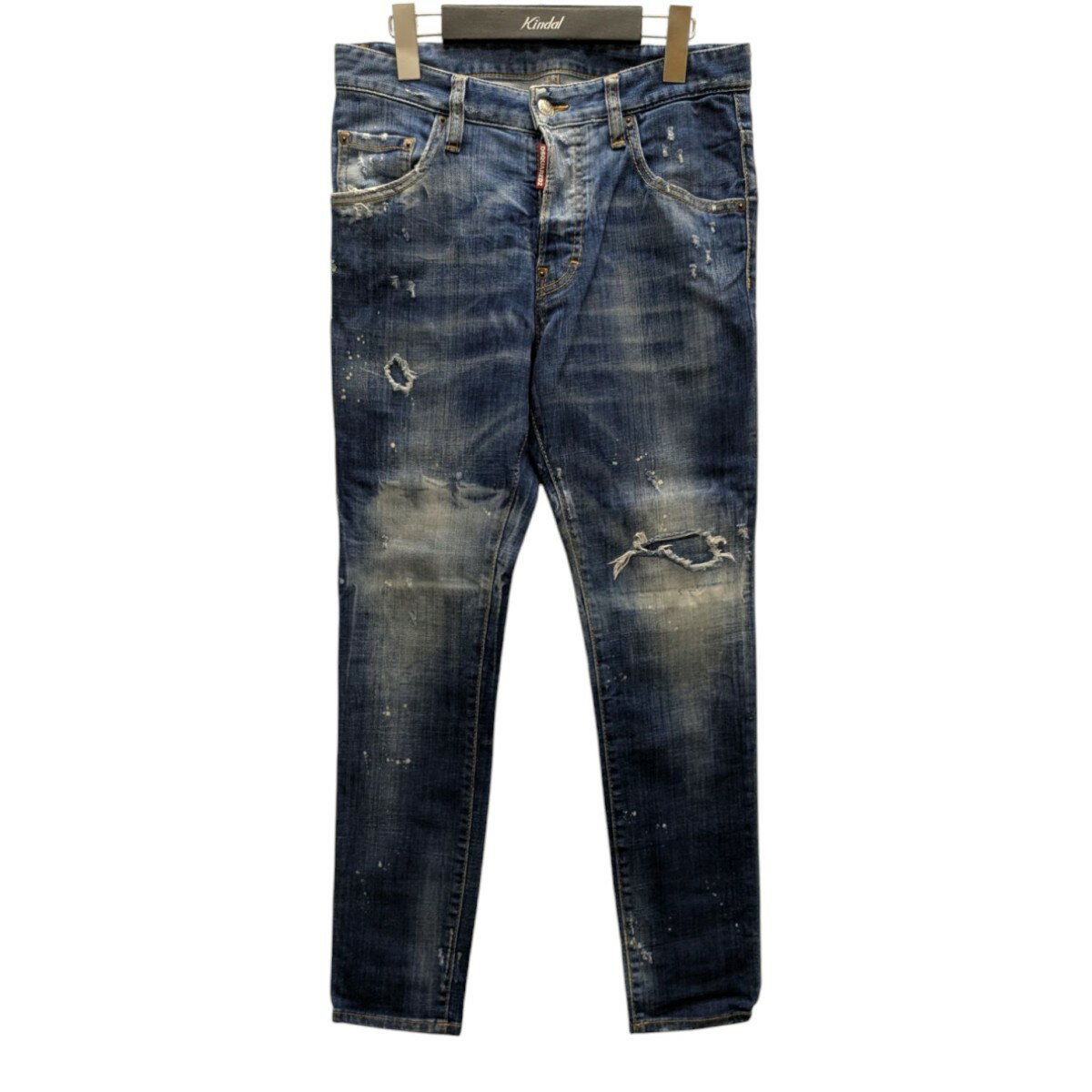 【中古】DSQUARED2スキニーデニムパンツ インディゴ サイズ：42【価格見直し】
