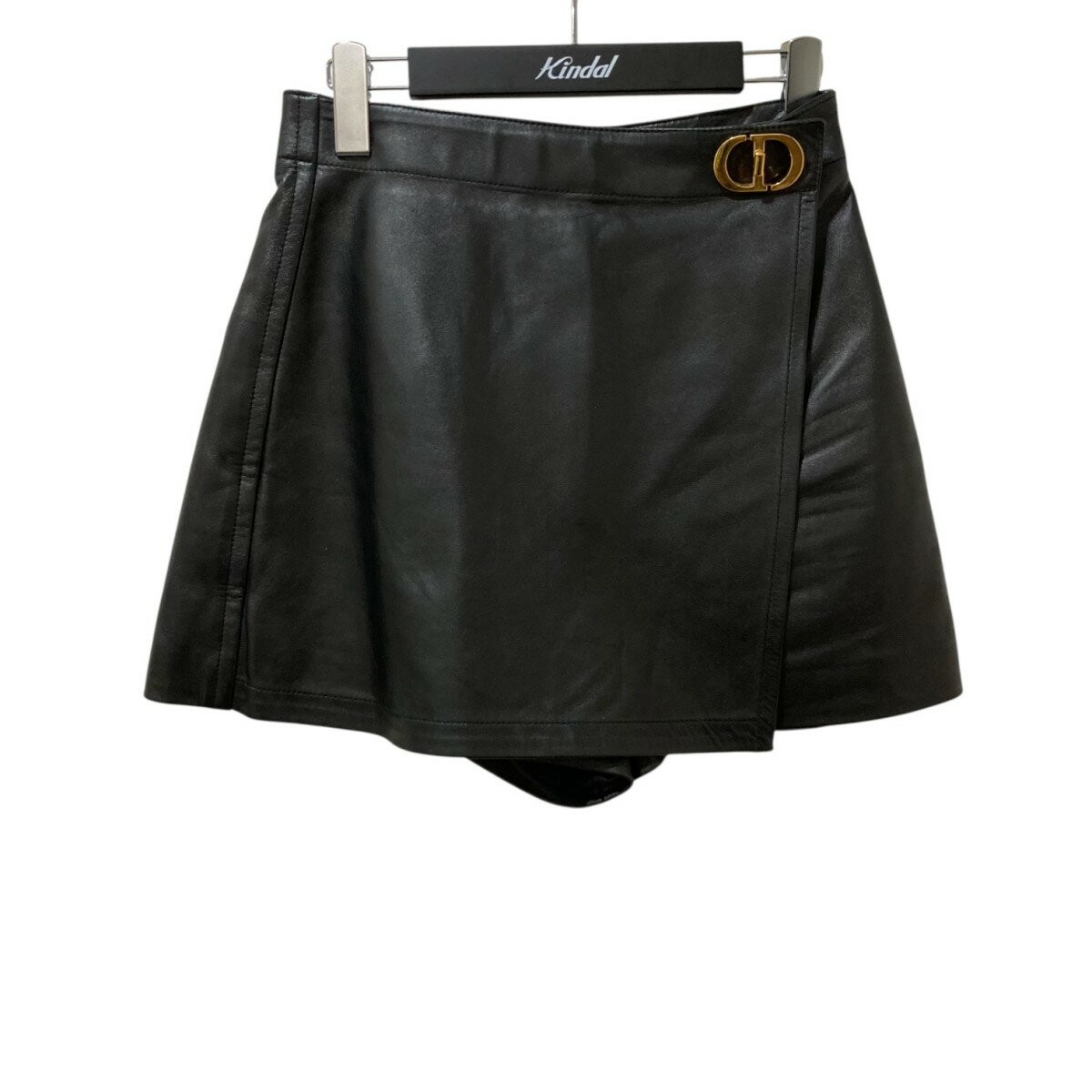 【中古】Christian Dior CDバックル レザーショートパンツ 045P45AL015 ブラック サイズ:38 【020825】(クリスチャンディオール)