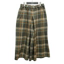 【中古】nest Robe コットンヘビーツイル チェックキュロットパンツ 01233 1028 ベージュ サイズ:F 【030825】(ネストローブ)