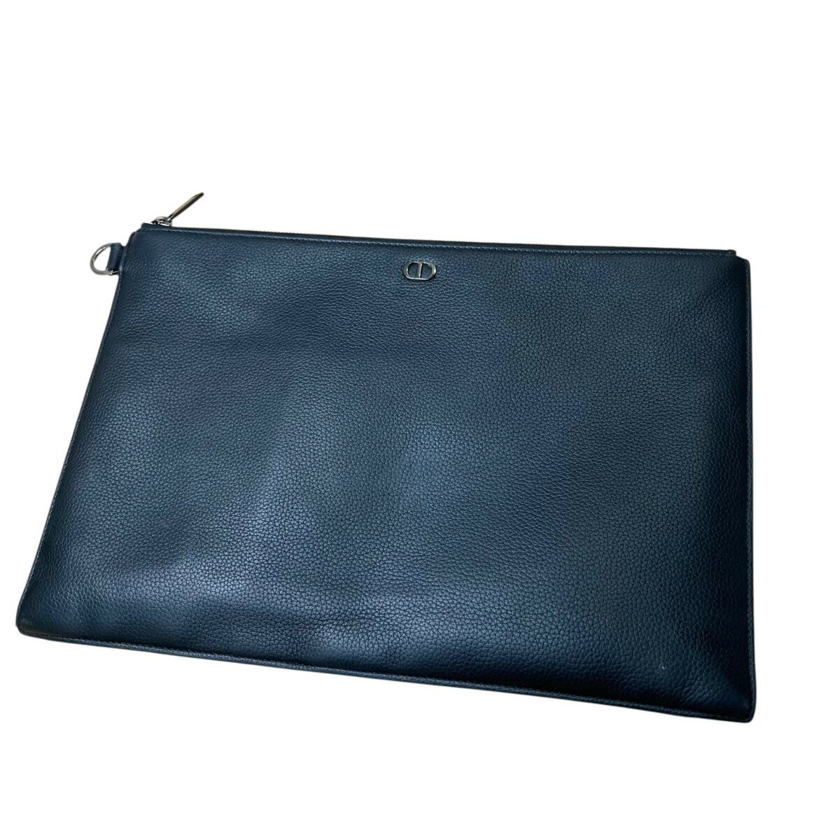 【中古】Christian Dior　グレインド カーフスキン CDロゴ A5ポーチクラッチ バッグ ブラック サイズ：..