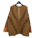 【中古】enrica カットジャガードフリンジチュニック KNIT122 キャメル 【030825】(エンリカ)(4)