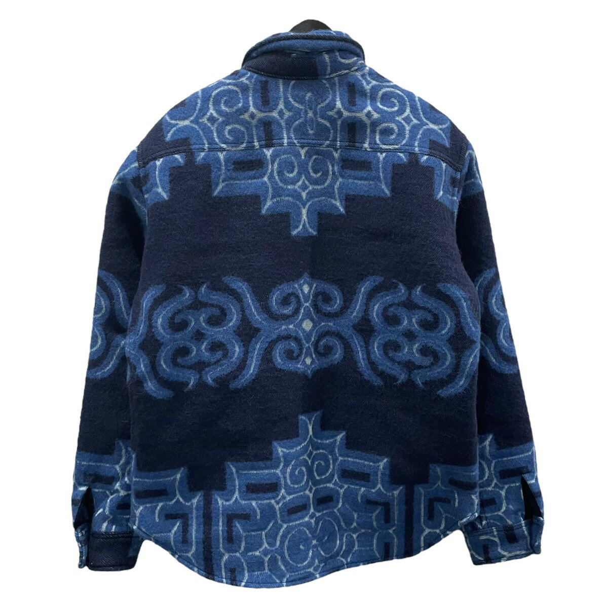 【中古】STUDIO D’ARTISAN　総柄ジャケット 45th AINU BLANKET SHIRT 45周年 アイヌブランケットシャツ SP-106 ネイビー・ブルー・ホワイト サイズ：42 【050825】（ステュディオ ダ ルチザン）