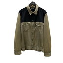 【中古】COMME des GARCONS HOMME DEUX 25SS Wool gabardine mesh switching trucker jacket メッシュジージャン DO-J049 AD2024 オリーブ サイズ:XL 【050825】(コムデギャルソンオムドゥ)