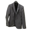 【中古】LITHIUM HOMME MOHAIR WOOL PEAKED SHORT 1B-JKT テーラードジャケット LH10-1514 グレー サイズ:46 【050825】(リチウム オム)