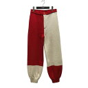 【中古】GUCCI バイカラーニットパンツ 724731 レッド×ベージュ サイズ:XS 【060825】(グッチ)