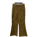 【中古】INSCRIRE フレアスリットパンツ/モールスキンワイドパンツ 119AW-PT4 ブラウン サイズ:36 【060825】(アンスクリア)