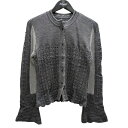 【中古】mame kurogouchi 24AW Openwork Pattern Knitted Cardigan カーディガン グレー サイズ:2 【080...