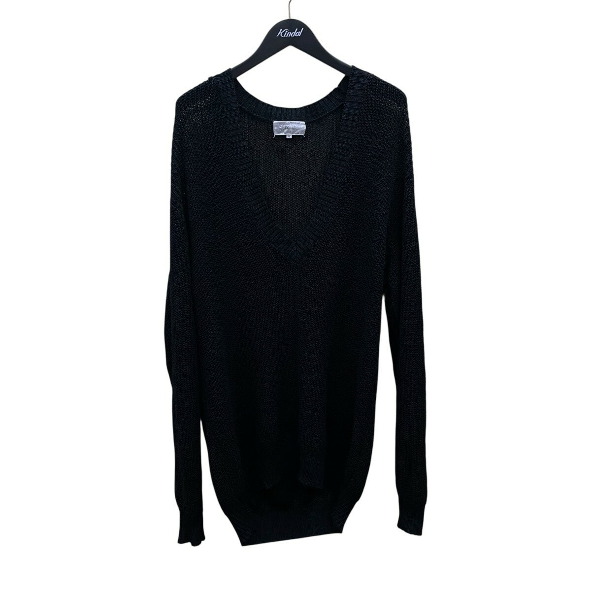 【中古】FOLL　cotton paper chunky v-neck sweater Vネックセーター 25080684000410 ブラック サイズ：2 【090825】（フォル）(4)