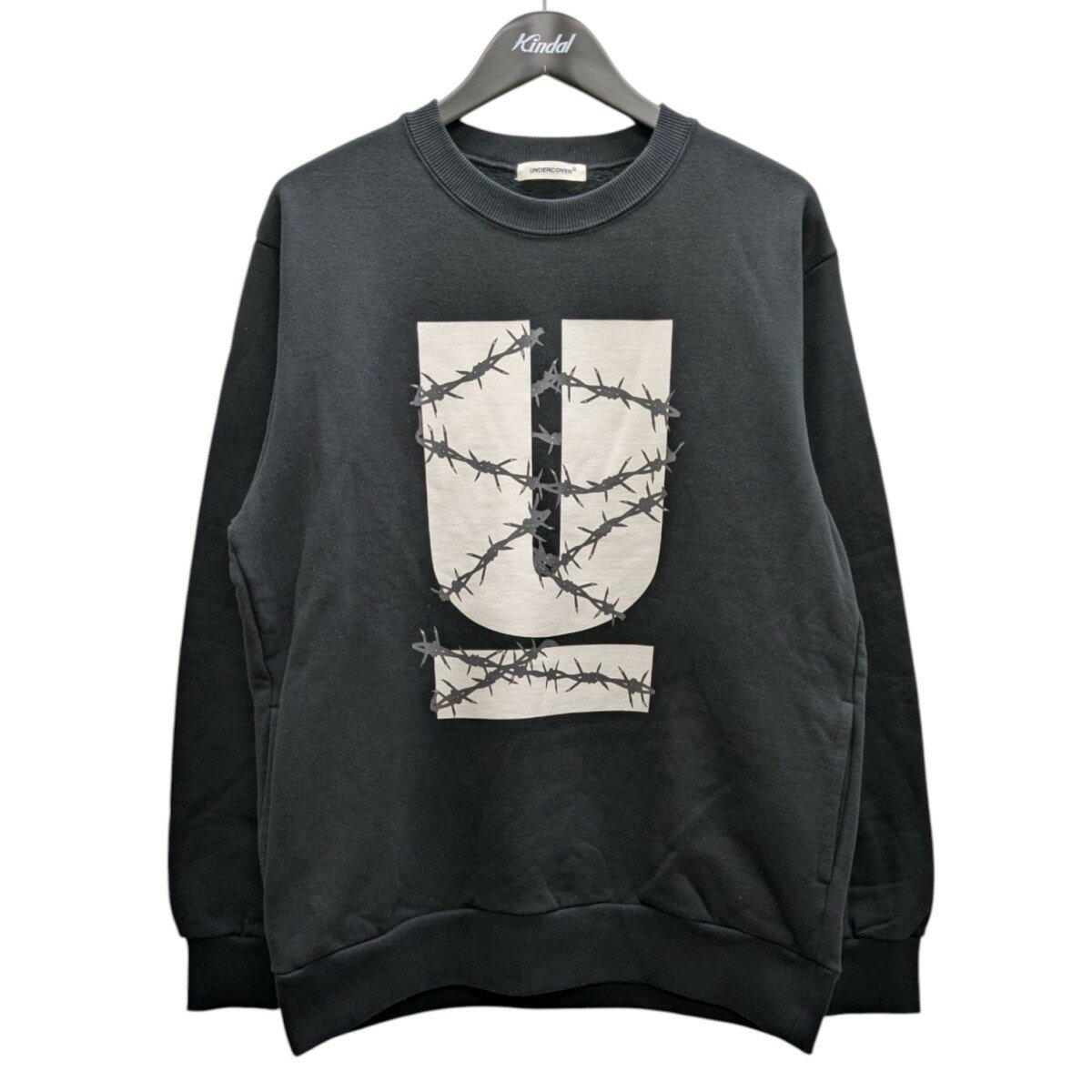 【中古】UNDERCOVER24AW 有刺鉄線Uロゴスウェット ブラック サイズ：3【価格見直し】