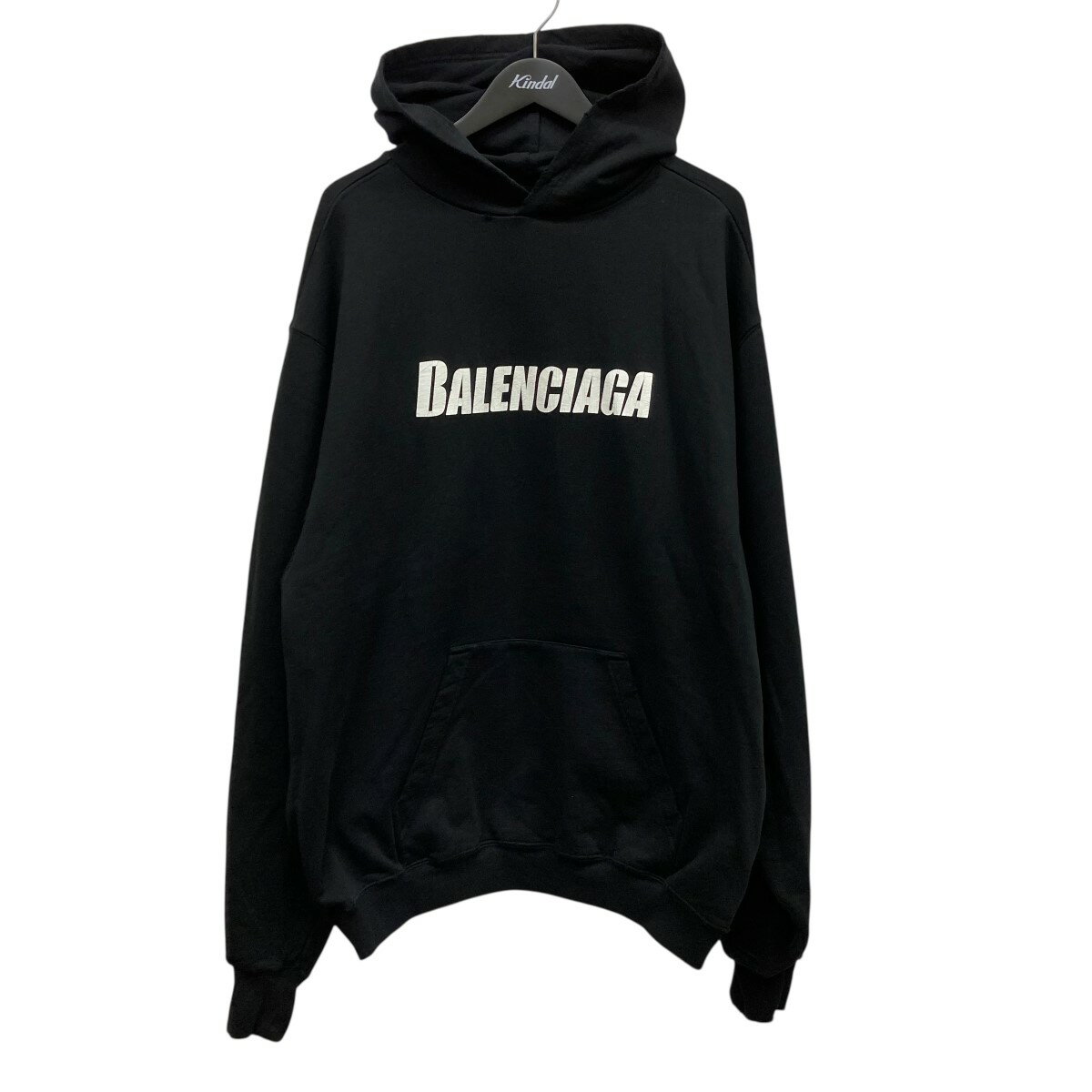 【中古】BALENCIAGA22AW Destroyed Logo-Print Hoodie デストロイパーカー 729361 ブラック サイズ：XXS【価格見直し】
