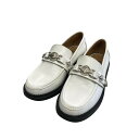 【中古】TOGA PULLA メタルバックル ローファー ホワイト サイズ:37 【120825】(トーガプルラ)