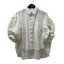 【中古】sacai Cotton Poplin x Nylon Twill Shirt ナイロン切替半袖シャツ SCW-227 ホワイト サイズ:4 【1308...
