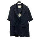 【中古】AMERI BACK CURTAIN OPEN HS JACKET 半袖ストライプジャケット 0125106120840 ネイビー サイズ:M 【130...