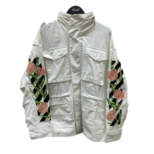 【中古】OFFWHITE 17SS ローズエンブロイダリー M65 ミリタリージャケット OWEA033S7272182 ホワイト サイズ:XS 【130825】(オフホワイト) 【中古】OFFWHITE 17SS ローズエンブロイダリー M65 ミリタリージャケット OWEA033S7272182 ホワイト サイズ:XS 【130825】(オフホワイト)
