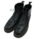 【中古】foot the coacher 「SEMI BROGUE BOOTS」 ブローグブーツ ブラック サイズ:8(26.5CM) 【150825】(フットザコーチャー)