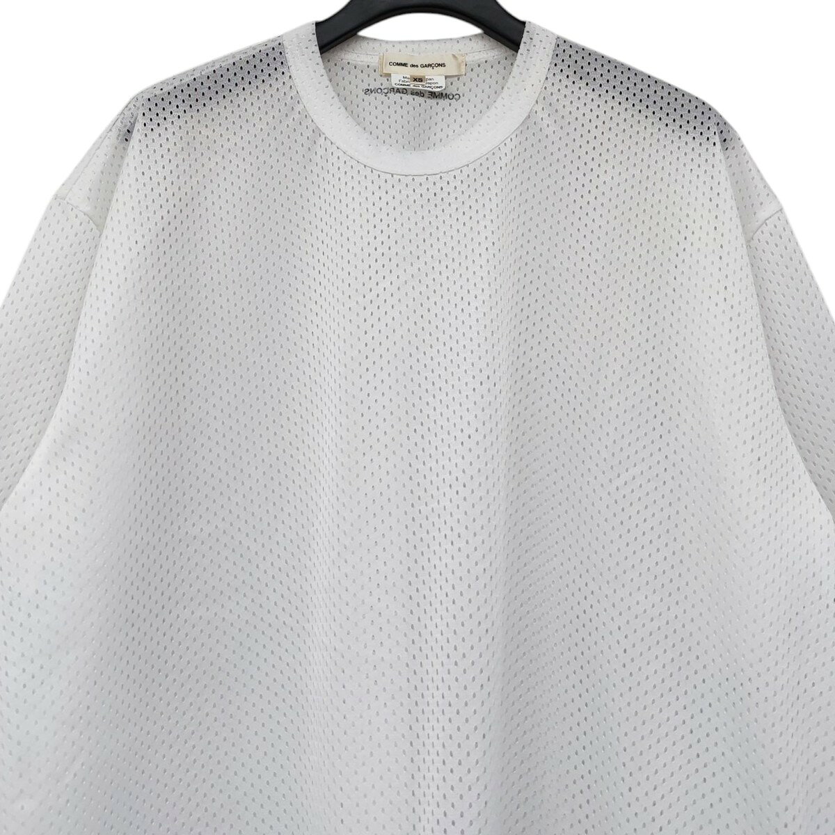 【中古】COMME des GARCONS　2025SS ロゴ メッシュカットソー ホワイト サイズ：XS...