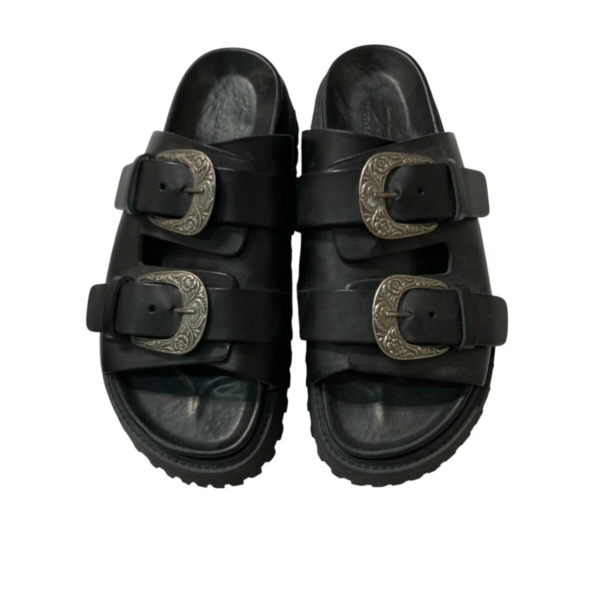 【中古】MAISON SPECIAL×SPECIAL SHOES FACTORY　Italian Vibram Sole Double Monk Buckle Sandal Made In TOKYO バックルベルトサンダル 11231561204 オリーブ サイズ：27.5cm 【180825】（メゾンスペシャル）