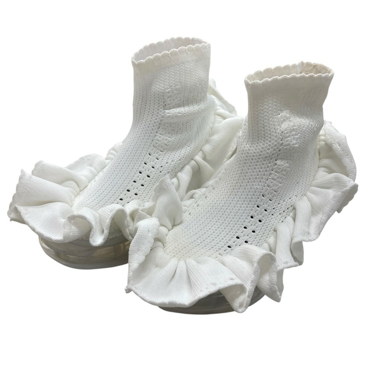 【中古】Jenny Fax25SS ソックススニーカー ホワイト サイズ：22.0cm【価格見直し】