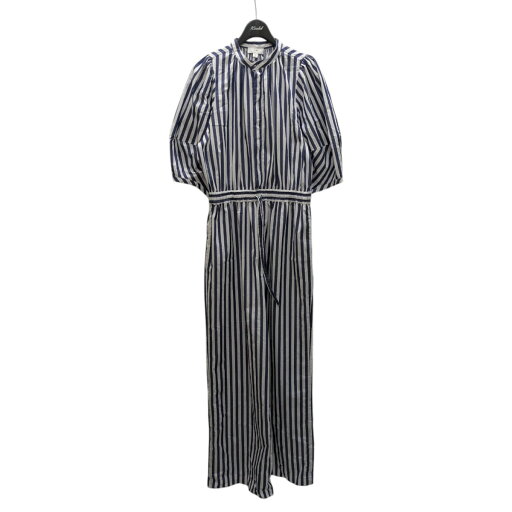 【中古】HYKE 23SS STRIPED BALLOON SLEEVE JUMPSUIT 半袖ストライプオールインワン 16159 ホワイト×ネイビー サイズ:2 【210825】(ハイク) 【中古】HYKE 23SS STRIPED BALLOON SLEEVE JUMPSUIT 半袖ストライプオールインワン 16159 ホワイト×ネイビー サイズ:2 【210825】(ハイク)