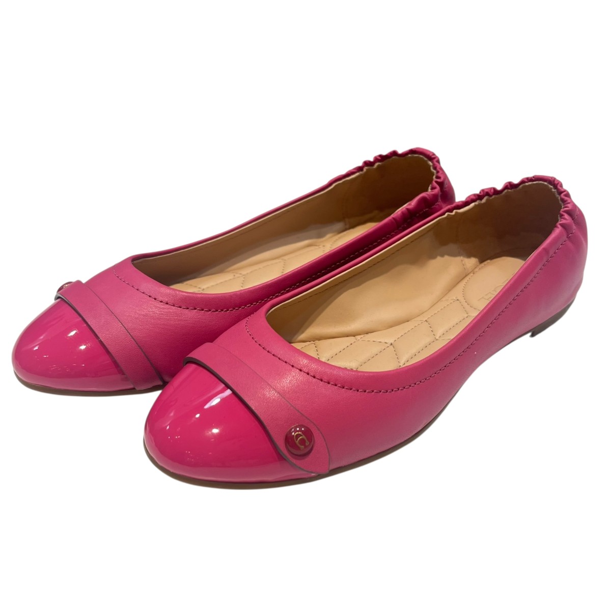 【中古】COACH フラットシューズ G4377 ピンク サイズ：6.5 【250825】（コーチ）
