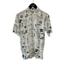 【中古】Aloha Blossomアロハシャツ AB-0040010100 ホワイト×ブラック サイズ:38【価格見直し】