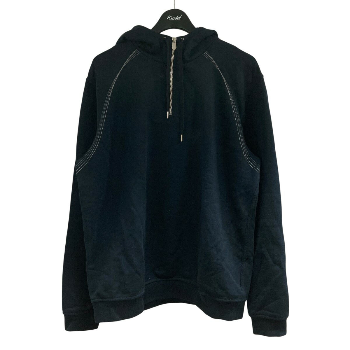 【中古】HERMESハーフジップパーカー ブラック サイズ：XL【価格見直し】