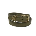 【中古】CELINE 【レキュイール ダブル】 レザーブレスレット カーキ サイズ:C2 【040925】(セリーヌ)