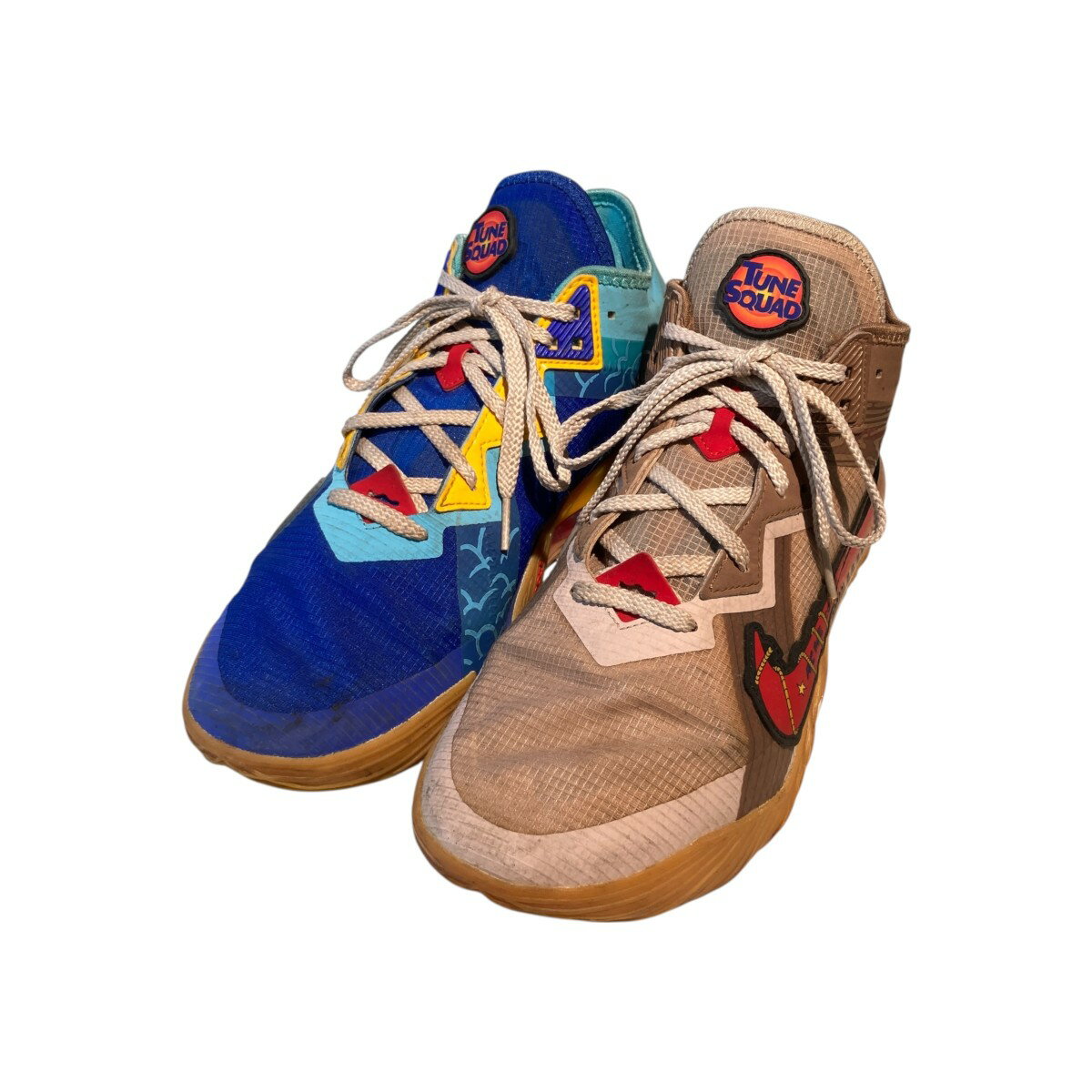 【中古】NIKESPACE PLAYERS NIKE LEBRON 18 LOW ハイカットスニーカー CV7562-401 スカイブルー×イエロー サイズ:2...