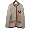 【中古】GUCCI×MLB カーディガン 543418 ベージュ×レッド サイズ:XL 【060925】(グッチ)
