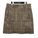 【中古】MIU MIU チェックスカート MG1855 ベージュ サイズ:38 【080925】(ミュウミュウ)
