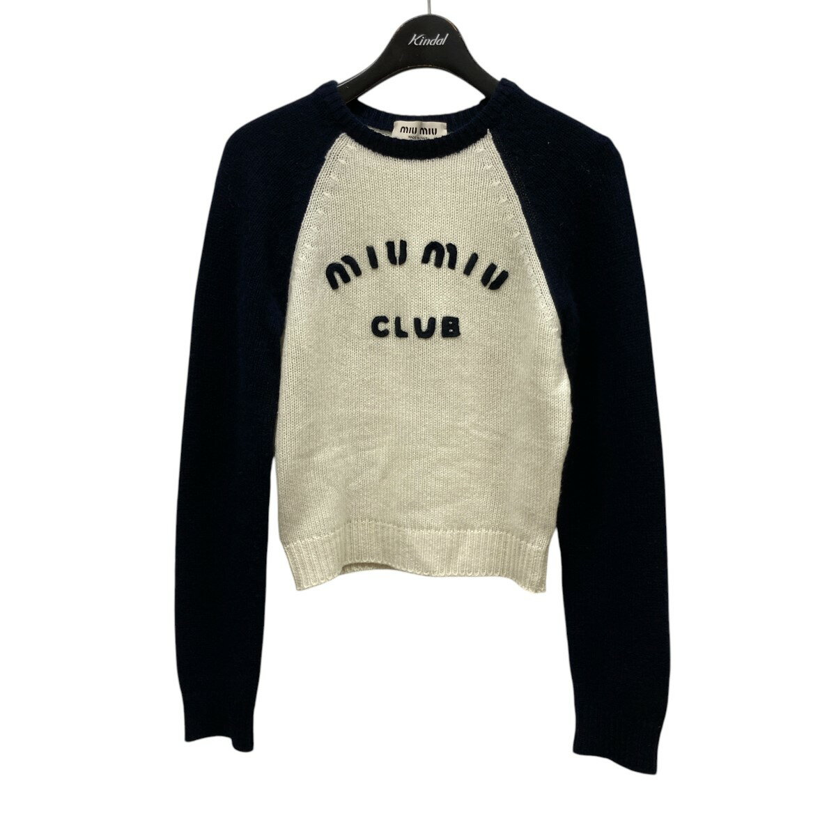 miu miu ネイビー クルーネックセーター MIU MIU（ニット/セーター ・ ブルー・ネイビー/青色系）の