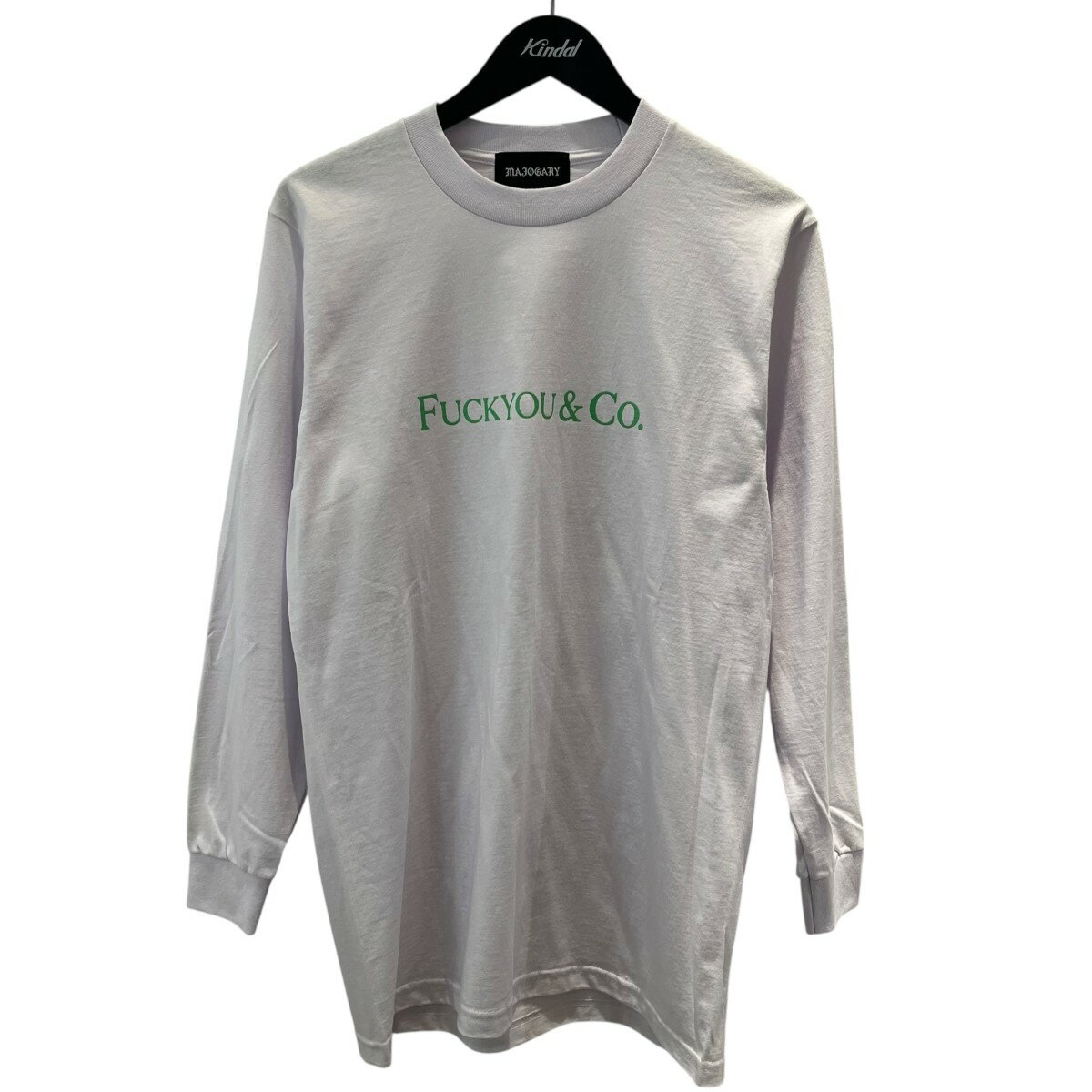 【中古】MAJOGARY FUCKYOU＆CO 長袖Tシャツ ホワイト×グリーン サイズ：M 【090925】（マジョガリー）