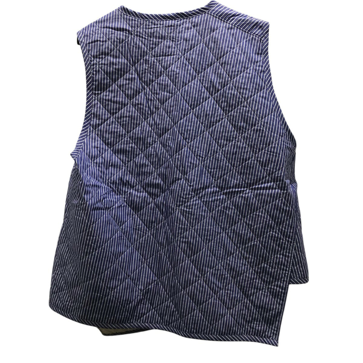 【中古】COMME des GARCONS SHIRT×LAVENHAM25SS ストライプ柄 アシンメトリー ベス...