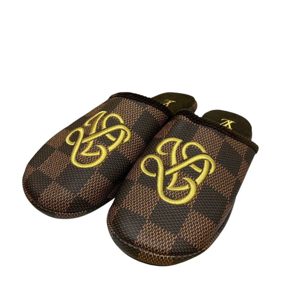 【中古】LOUIS VUITTONLV Palace ダミエサンダル FA 1203 ブラウン サイズ：7【価格見直し】