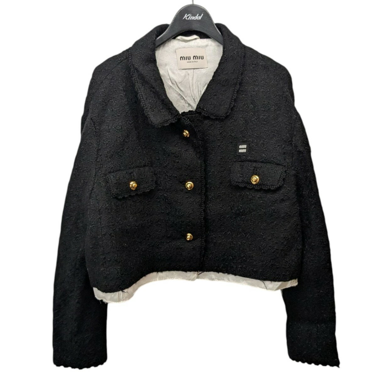 【中古】MIU MIUツイードショートジ