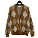 【中古】JANTZEN70s アーガイルモヘヤカーディガン ARGYLE MOHAIR CARDIGAN ベージュ・ブラウン・ホワイト サイズ:M